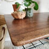 Metal and wood dessert