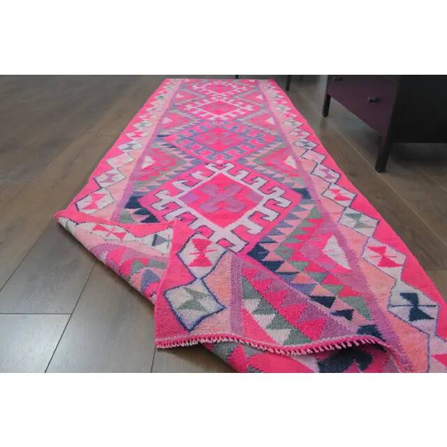Tapis vintage turc en laine et coton noué à la main, années 1970