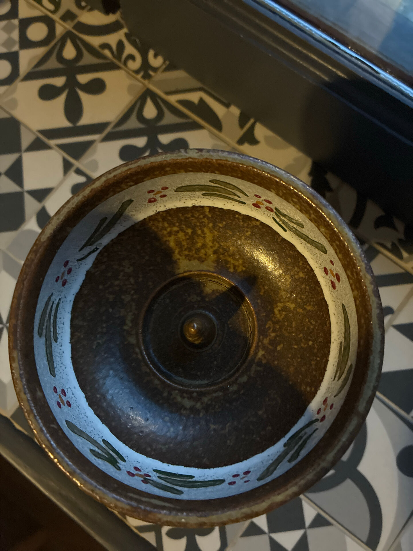 Glazed stoneware candlestick – signed BOZ P.S CHIP