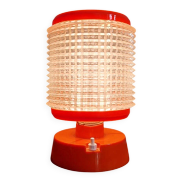 Lampe de table vintage en plastique orange et transparent, années 1960