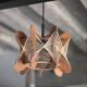 Vintage Scandinavian wooden suspension with stretched wires, chandelier, 70's lamp.