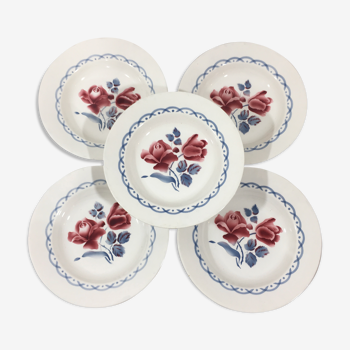 Lot of 5 soup plates Digoin