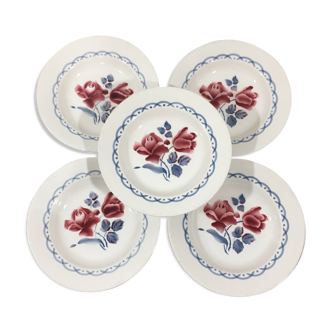 Lot of 5 soup plates Digoin