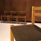 4 vintage solid wood chairs circa 1970