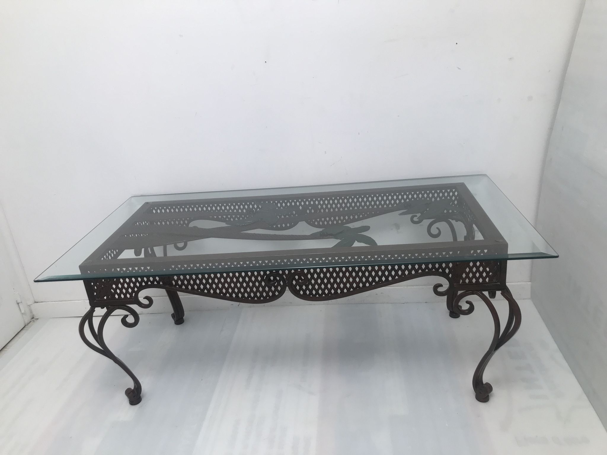 Table basse en fer forgé des années 50-60
