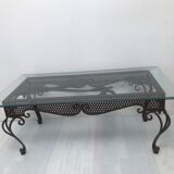 Table basse en fer forgé des années 50-60