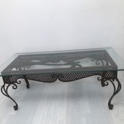 Table basse en fer forgé des années 50-60