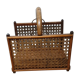 Basket has bamboo cane logs and canning