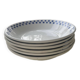 6 “checkerboard” soup plates Moulin des Loups