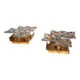 Set of 2 Kinkeldey Hollywood Regency crystal wall lamps, 1970