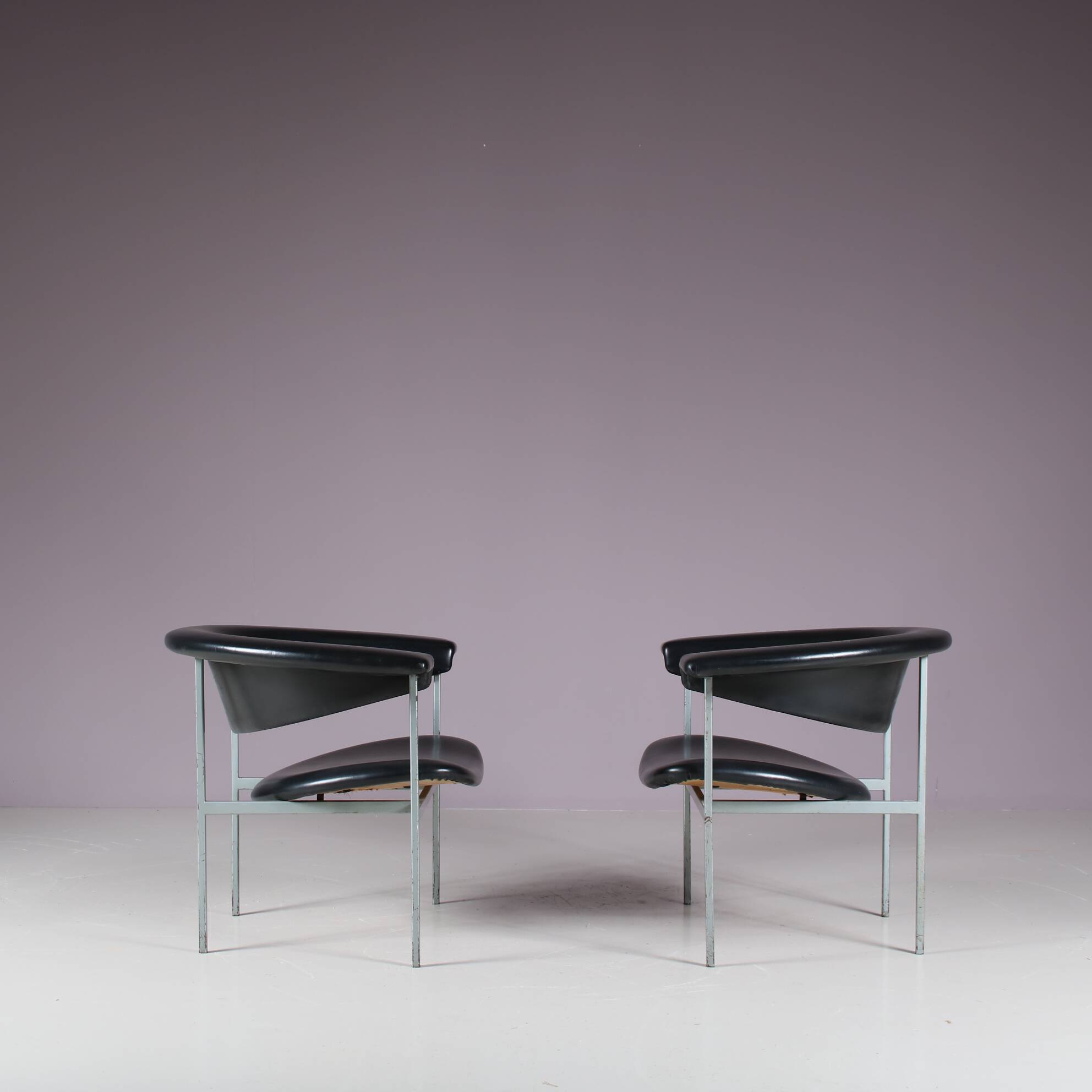 1960s Pair of “Meander Gamma” Chairs by Rudolf Wolf for Gaasbeek & Van Tiel, Netherlands