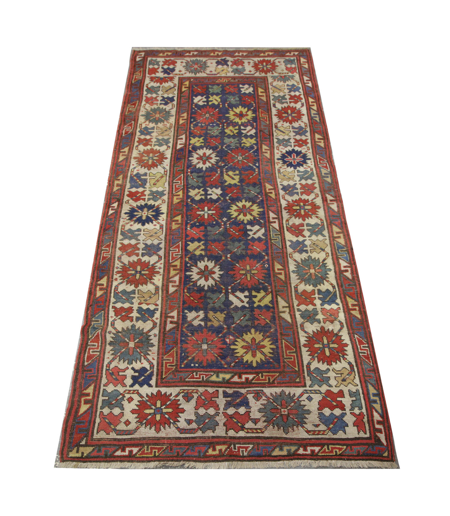 Handwoven Antique Caucasian Karabakh Wool Rug - 115x280cm
