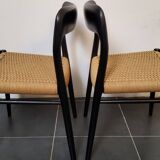 Niels Møller model 75 chair, black, Scandinavian, vintage 1960s.