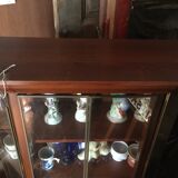 Wall display case for collection or other in wood, glass and brass