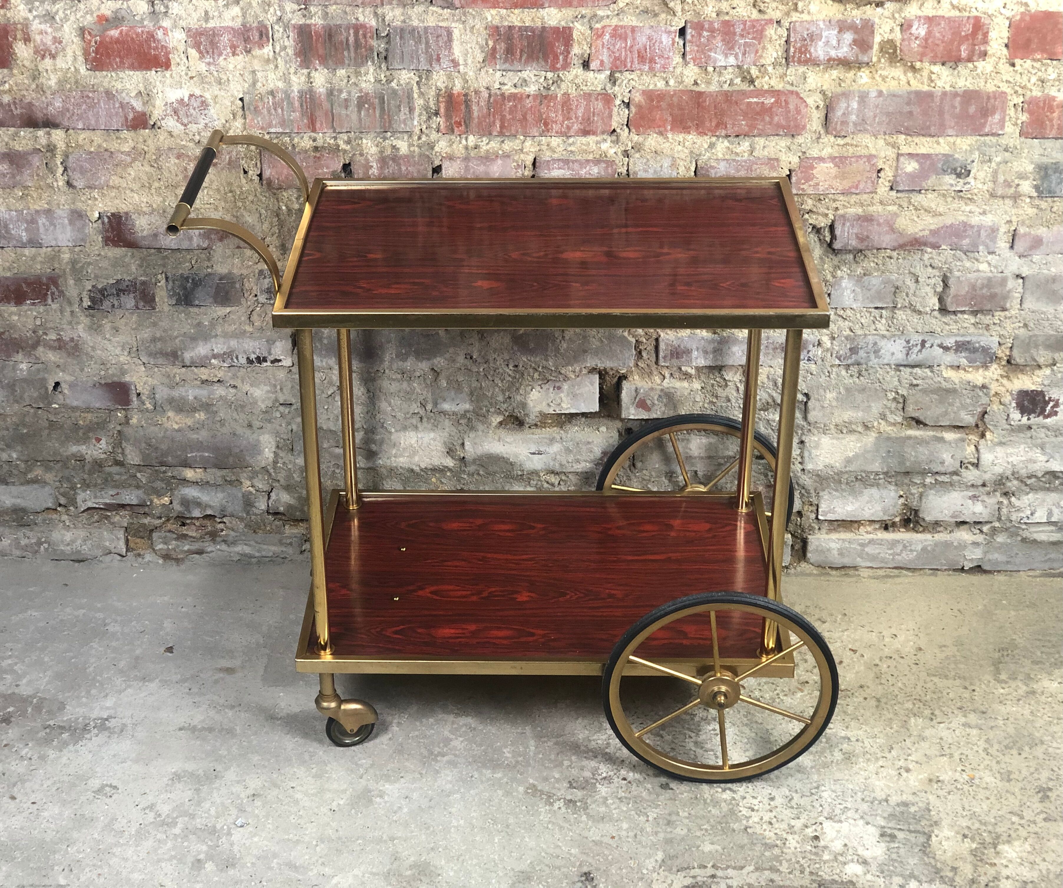 Brass and formica 60's rolling table