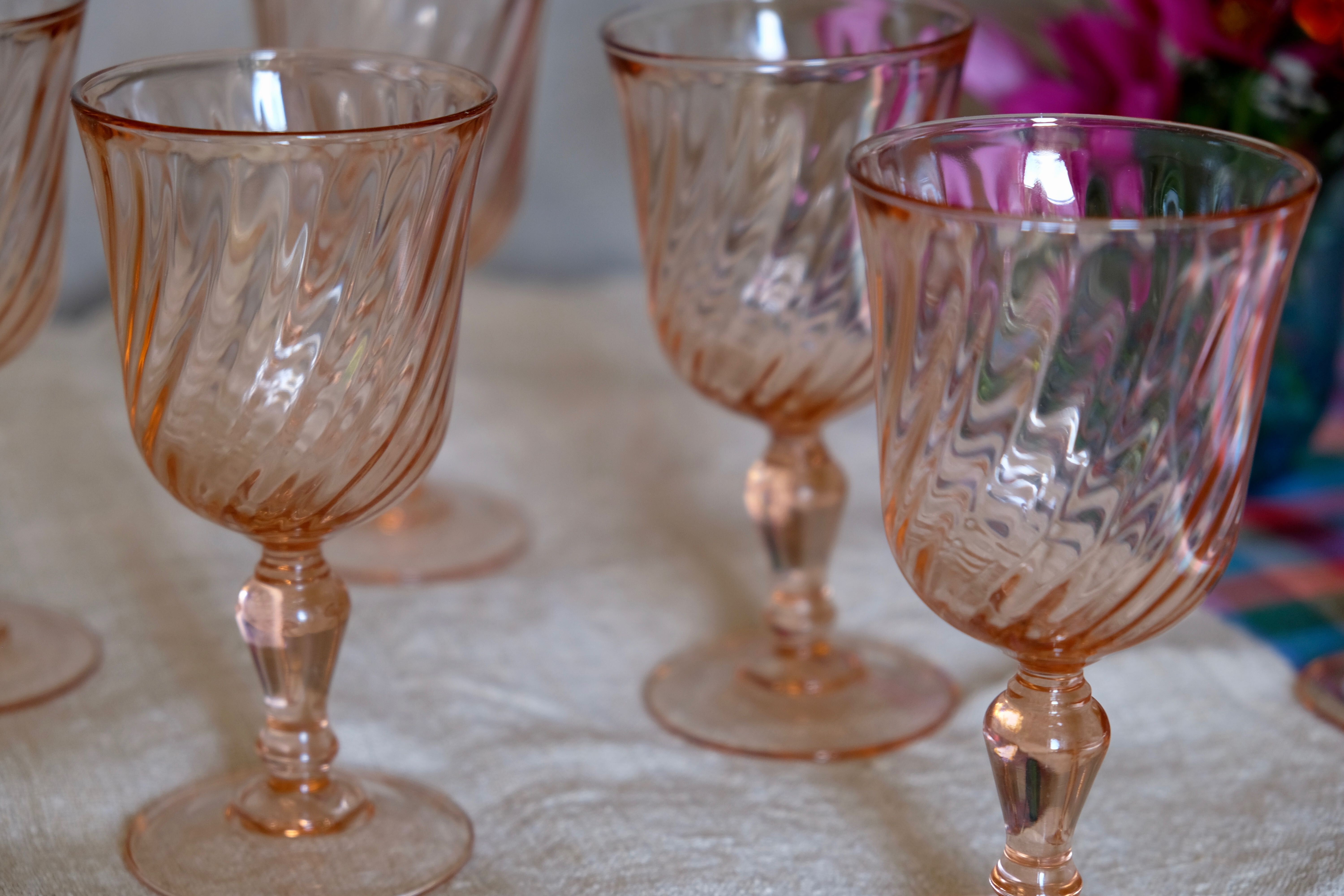 Rosaline Luminarc Arcoroc Pink Red Wine Glasses