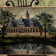 Painting monument architecture netherlands signed by Willem Heytman vintage