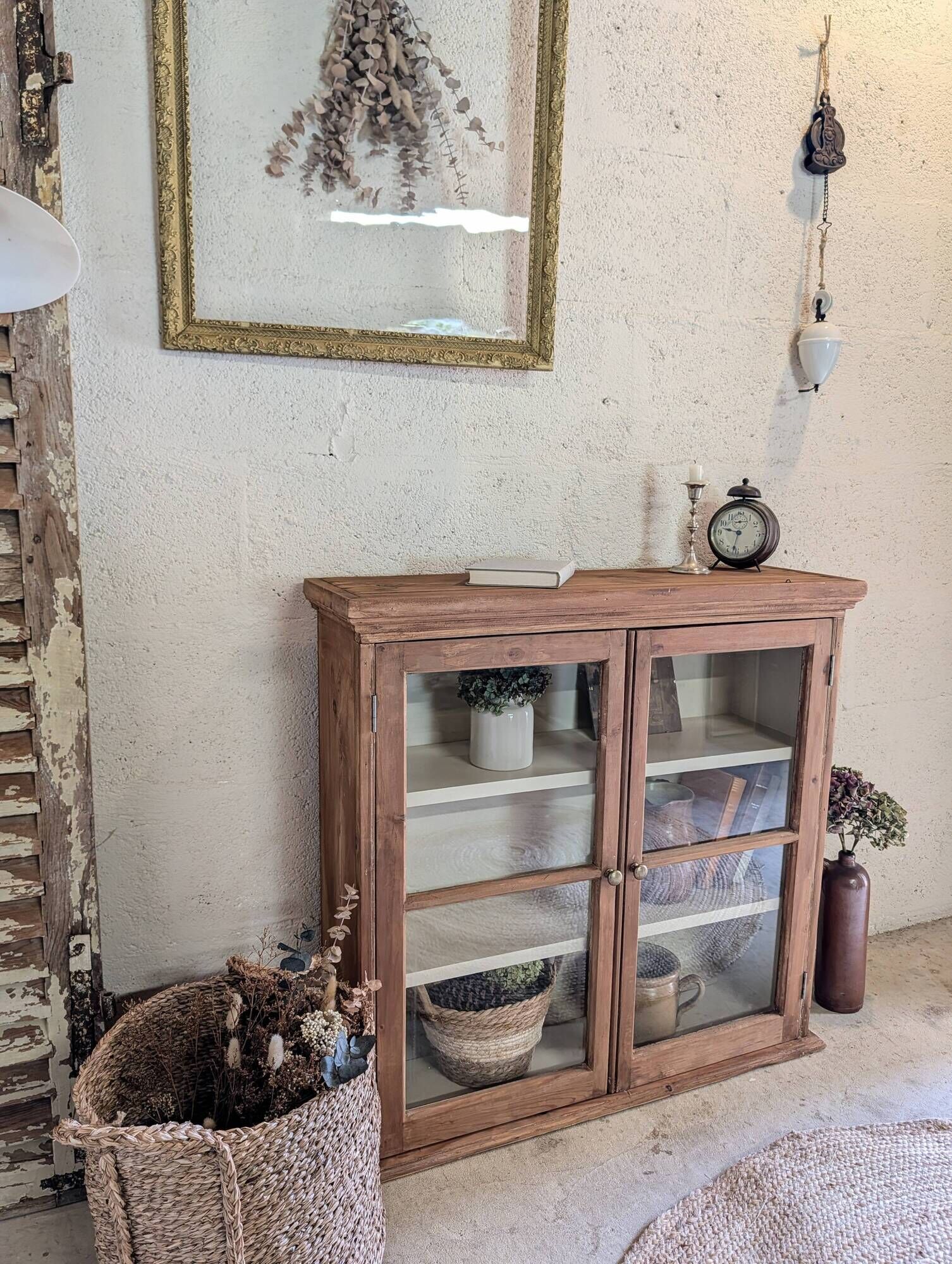Renovated old wall display cabinet