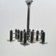 Pair of Large Chromed and Smoked glass chandelier