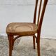 Chaise bistrot XIXé s. signée, assise cannée