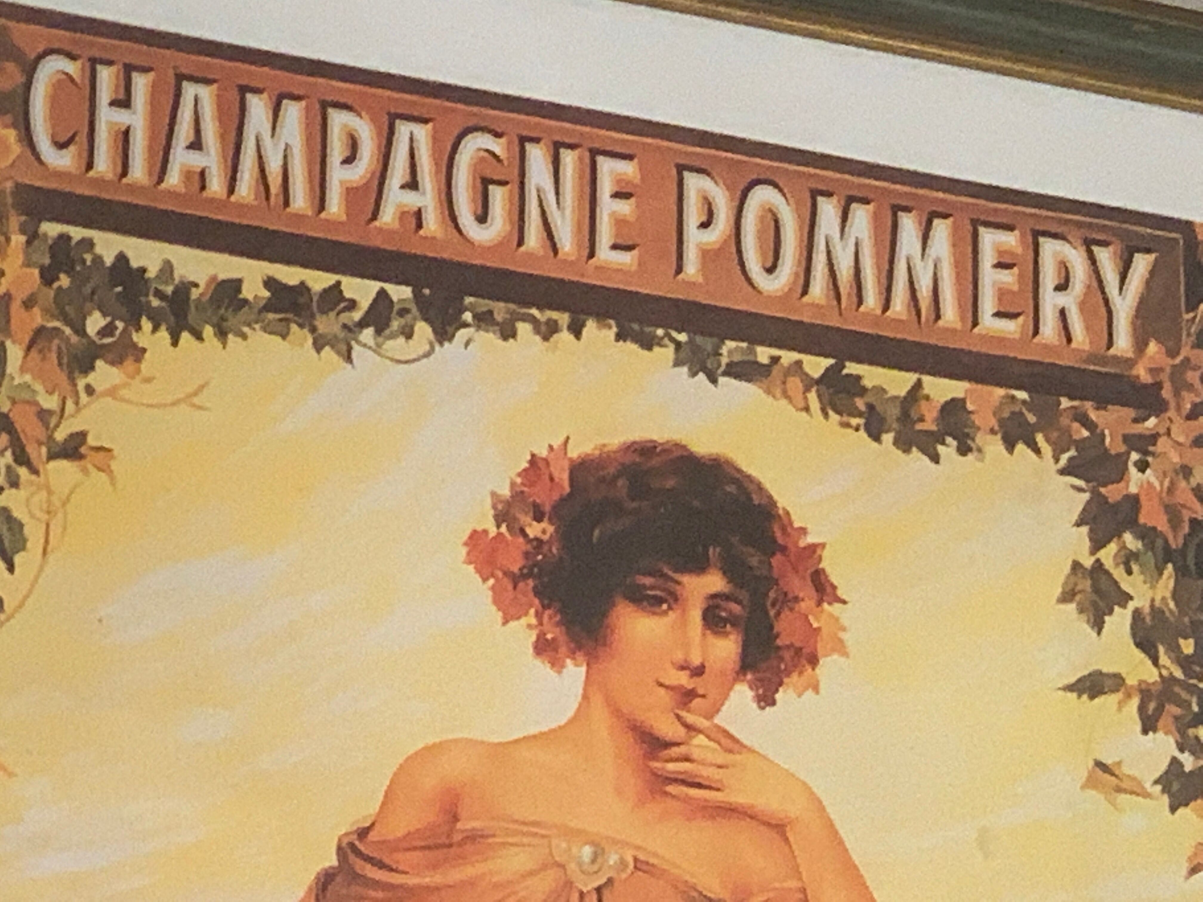 Affiche sous verre champagne Pommery