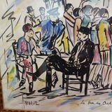 lively scene at the "craktie" bar around 1920 by André Meurisse (watercolor and gouache)
