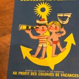 Original outdoor youth poster hervé morvan signed illustrator