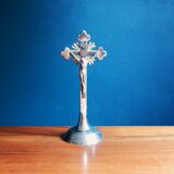 Crucifix autel de table en métal