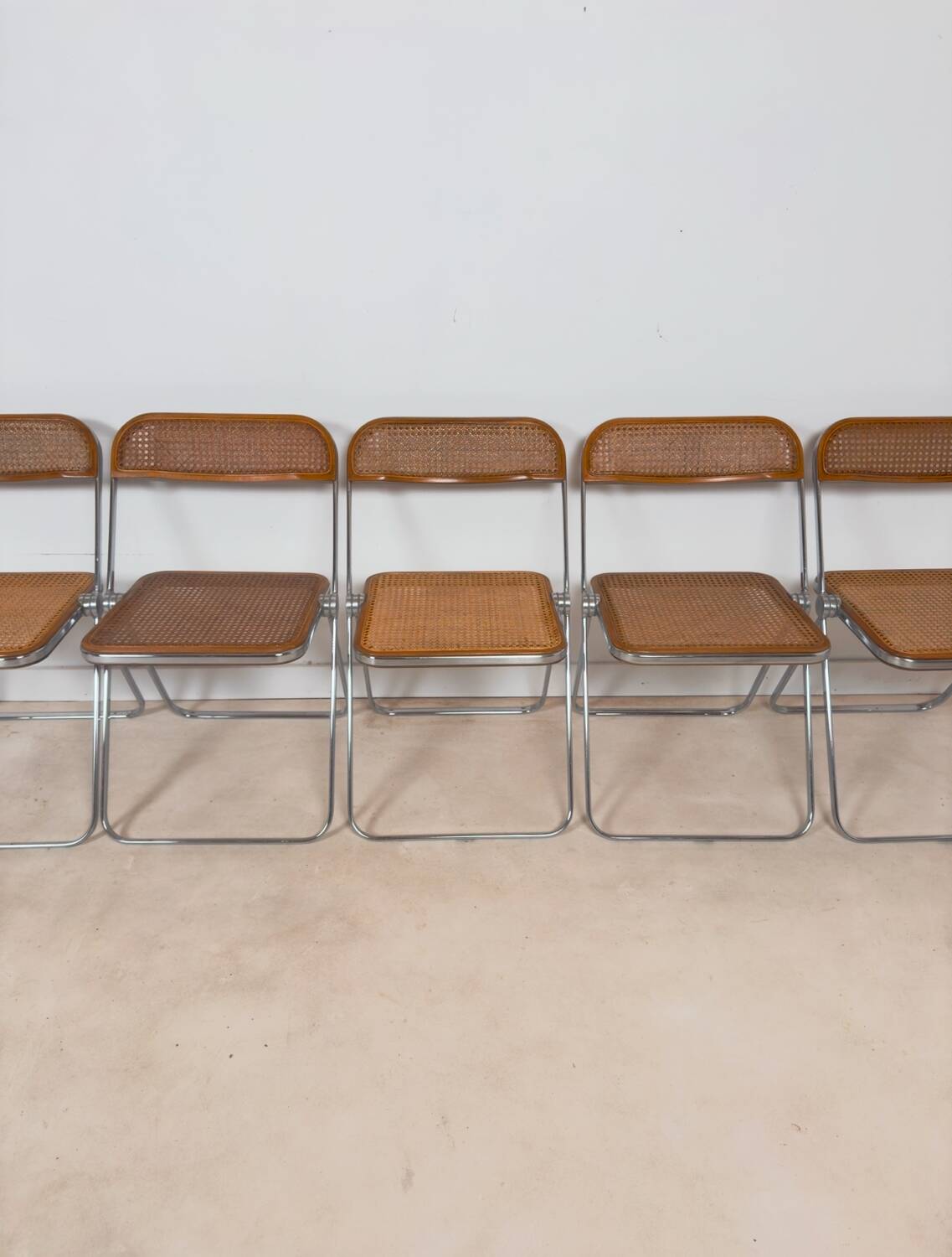 Ensemble de 5 chaises « Plia » par Giancarlo Piretti pour Castelli