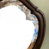 Old mahogany mirror, beveled glass, 43x40cm