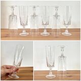 6 flutes - Cristal d'arques - glasses - Louvre model