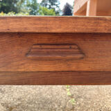 Hand-carved solid wood farm table