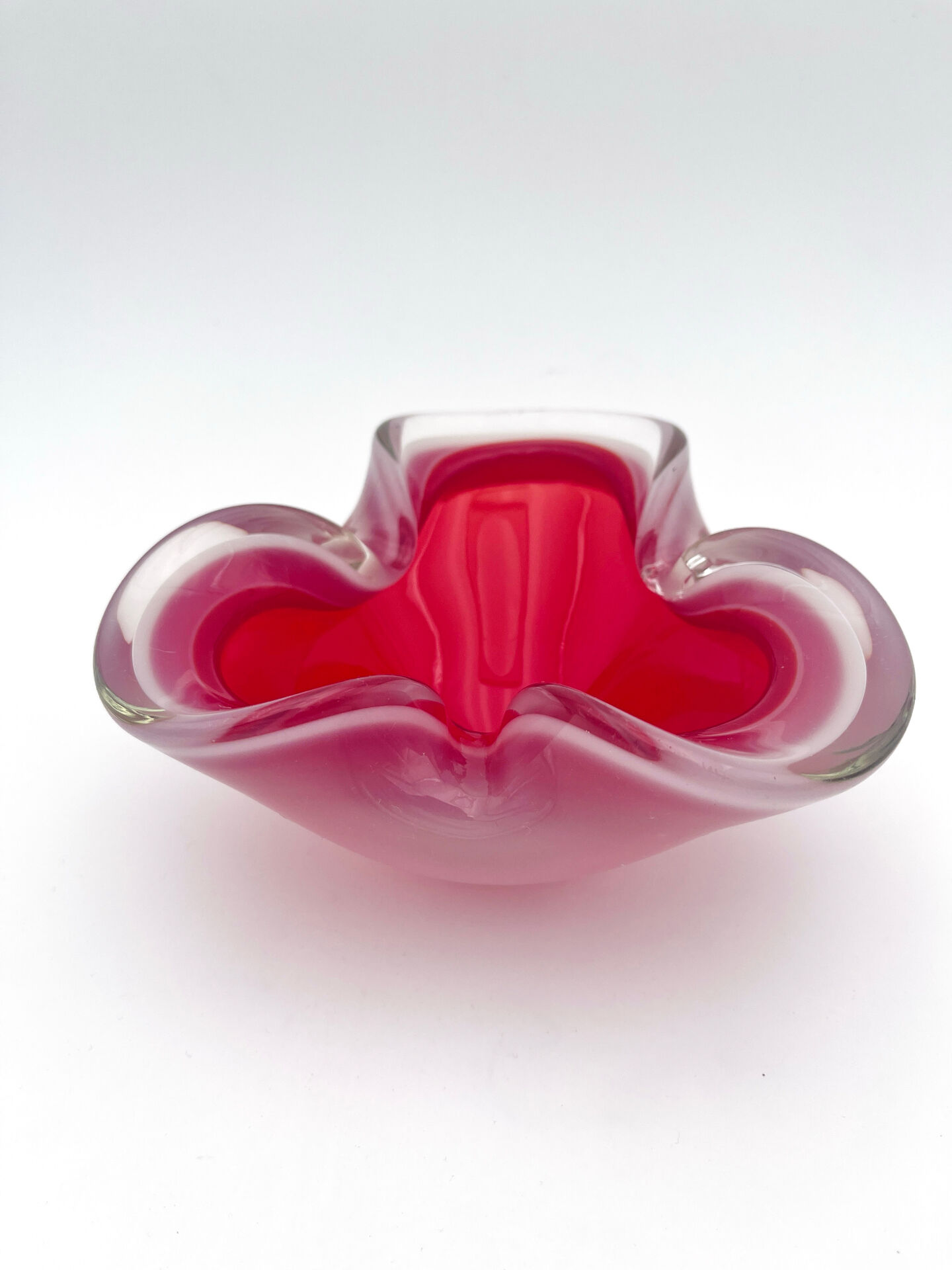 Murano Sommerso Opaline Red Bowl 16cm 882g