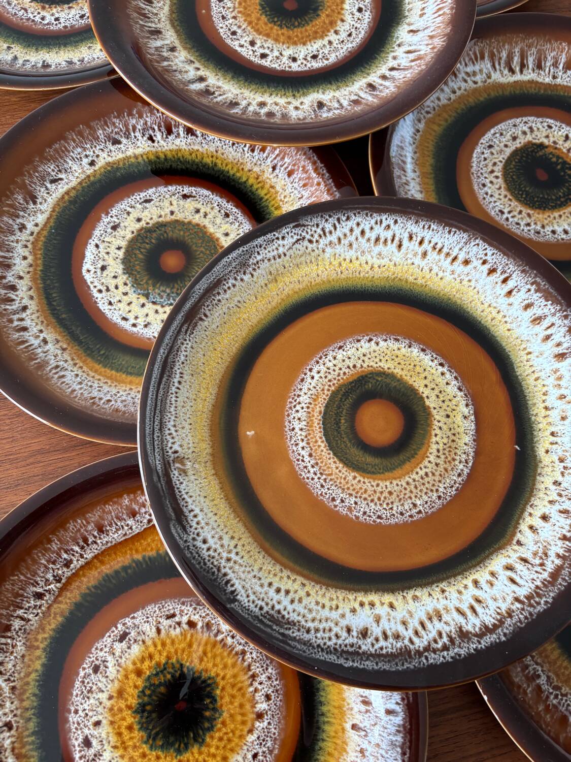 Set of 8 Vintage Sarreguemines Plates, Hawaii Model, 1970 – Ceramic