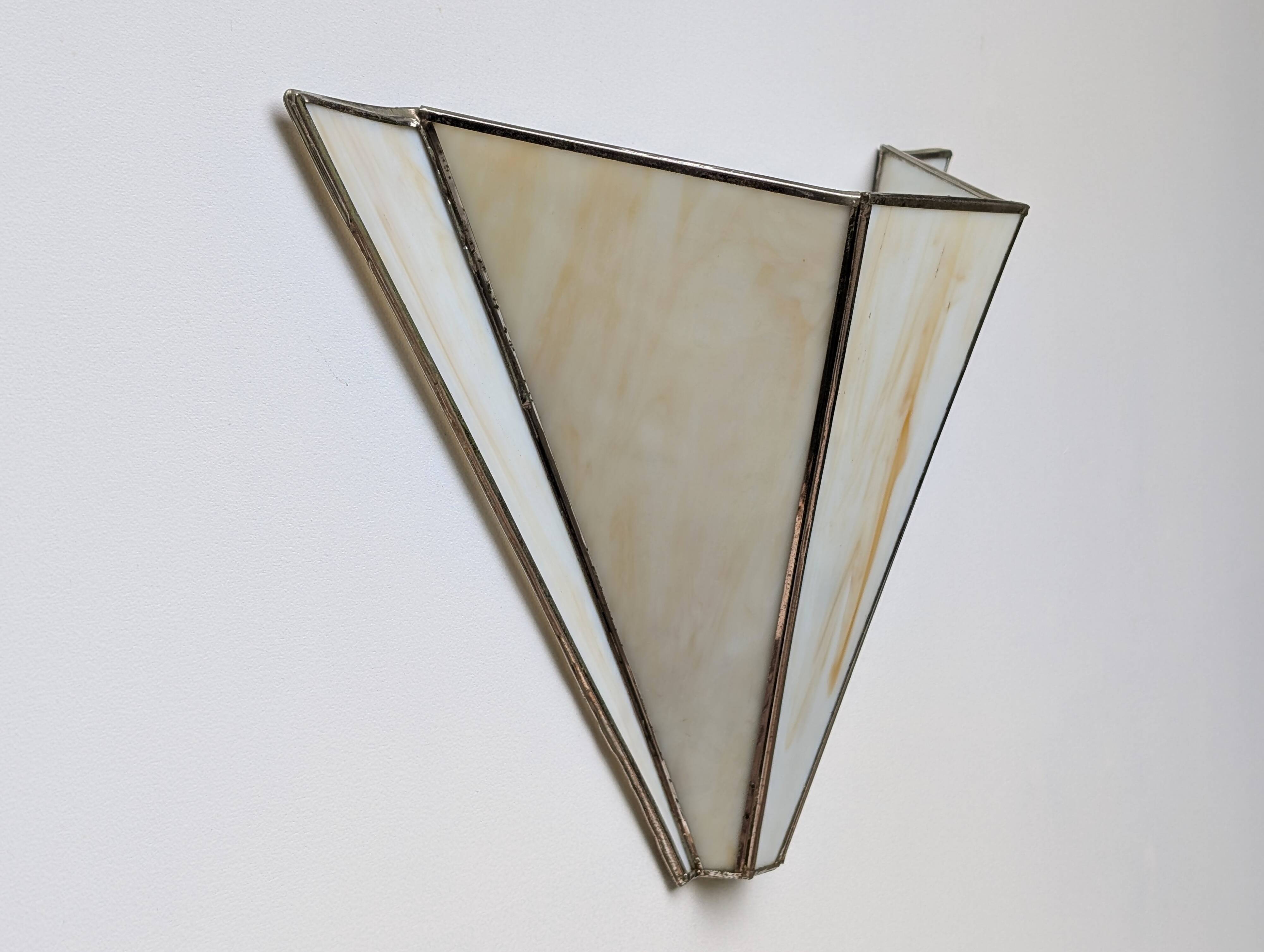 Pair of Art Deco glass paste wall lights