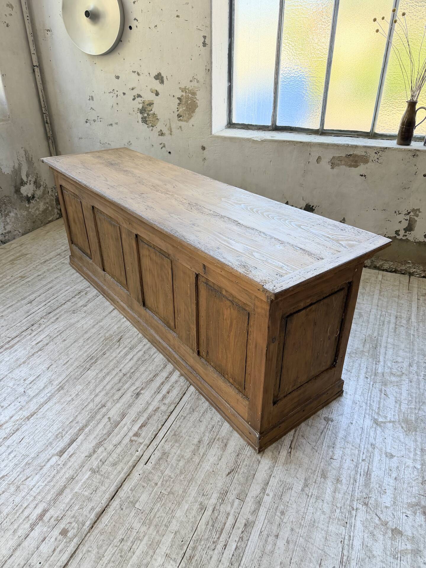 Comptoir de commerce 1950 bois pin 211cm