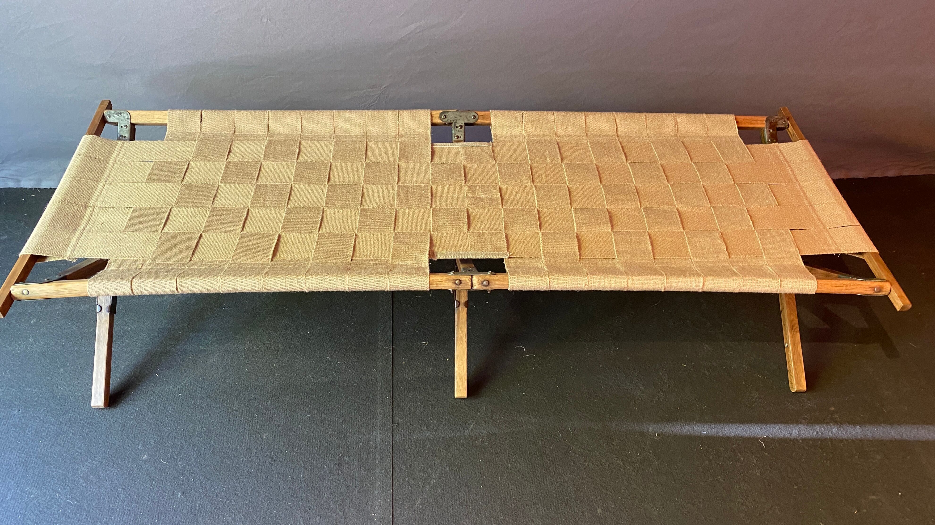Army camp bed - daybed - jute braiding