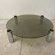 Table basse chrome et verre 1970