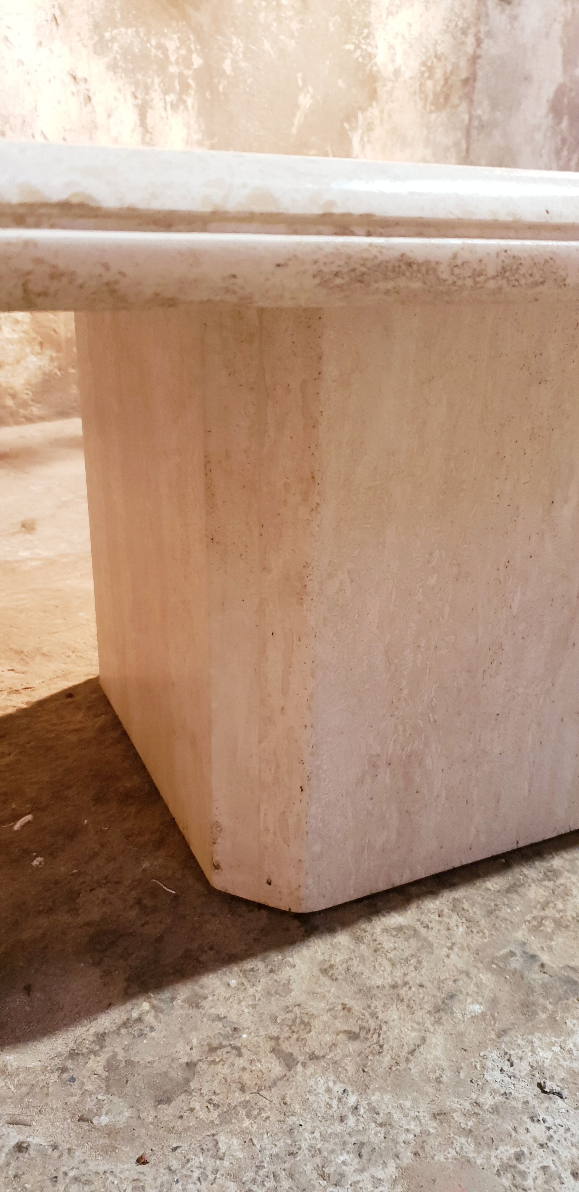 Travertine coffee table