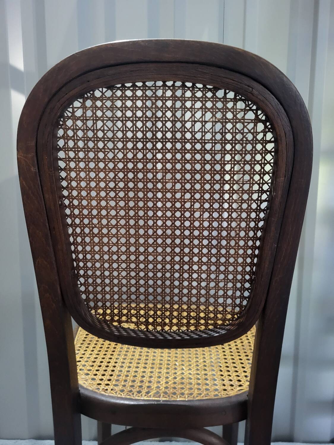 Vintage Thonet style bistro chair in cane and turned wood