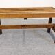 Wooden slatted display bench or support, France circa 1960.
