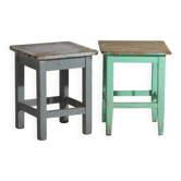 Tables de chevet anciennes en bois de pin – Europe centrale, vers 1940 #1