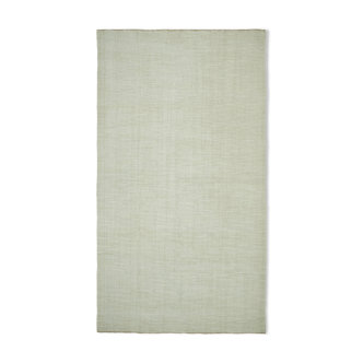 Hand-knotted anatolian antique 1970s 288 cm x 502 cm white hemp kilim carpet