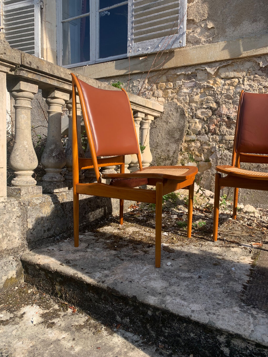 Two rare FJ49 Egyptian Finn Juhl chairs