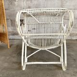Fauteuil en rotin blanc
