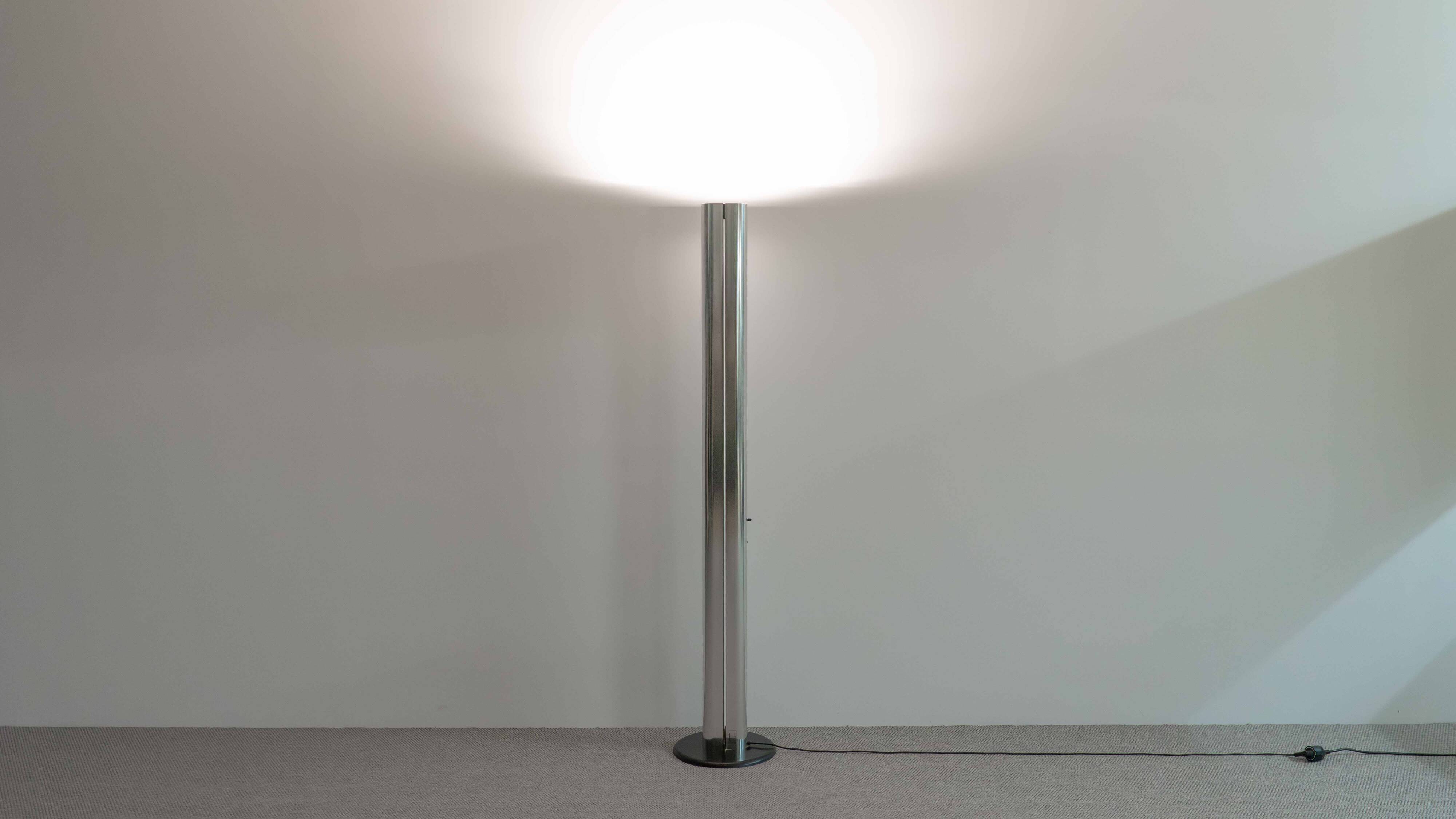 Megaron Terra Floorlamp in chrome by Gianfranco Frattini for Artemide