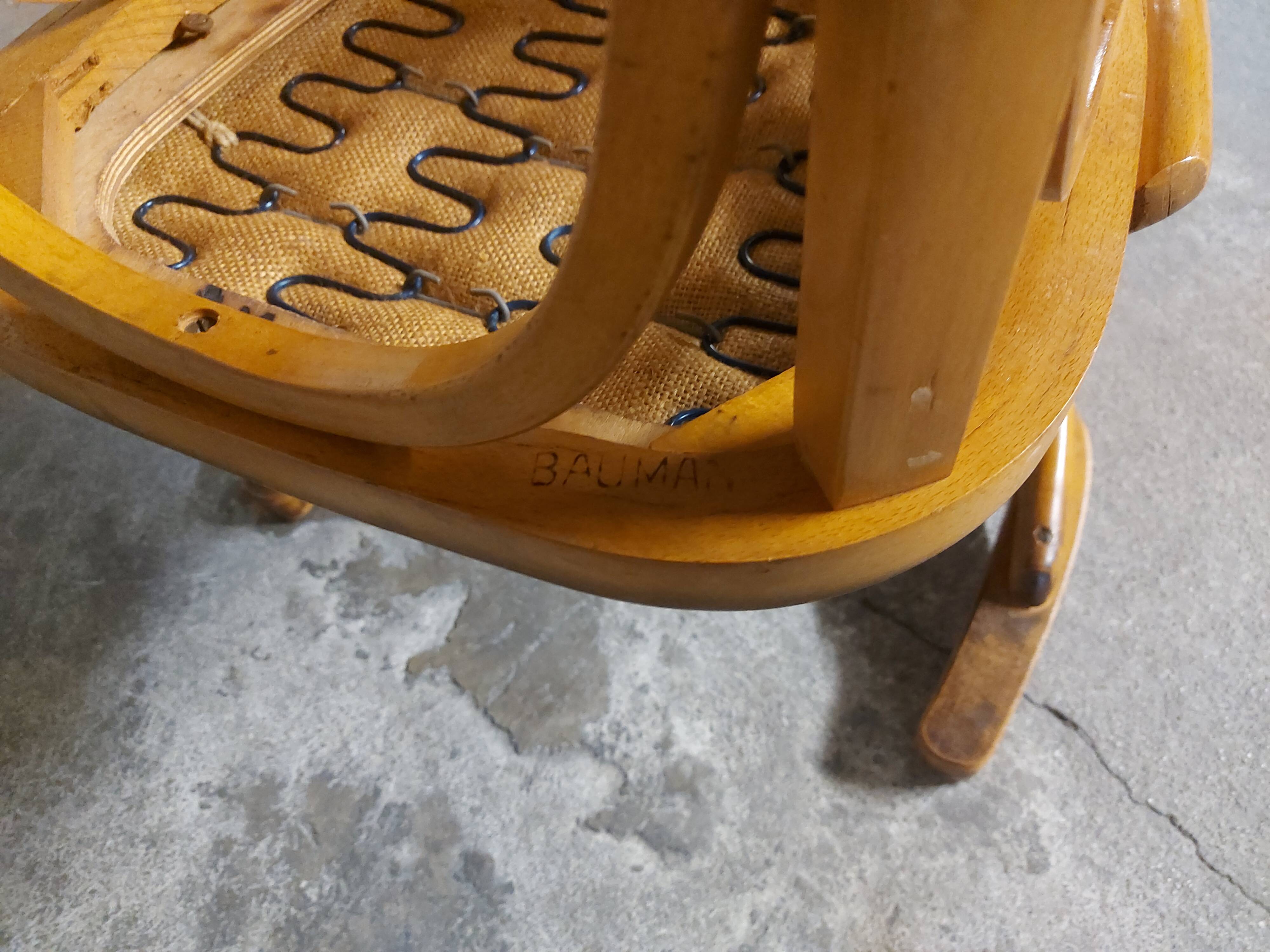 Fauteuil vintage en bois Baumann
