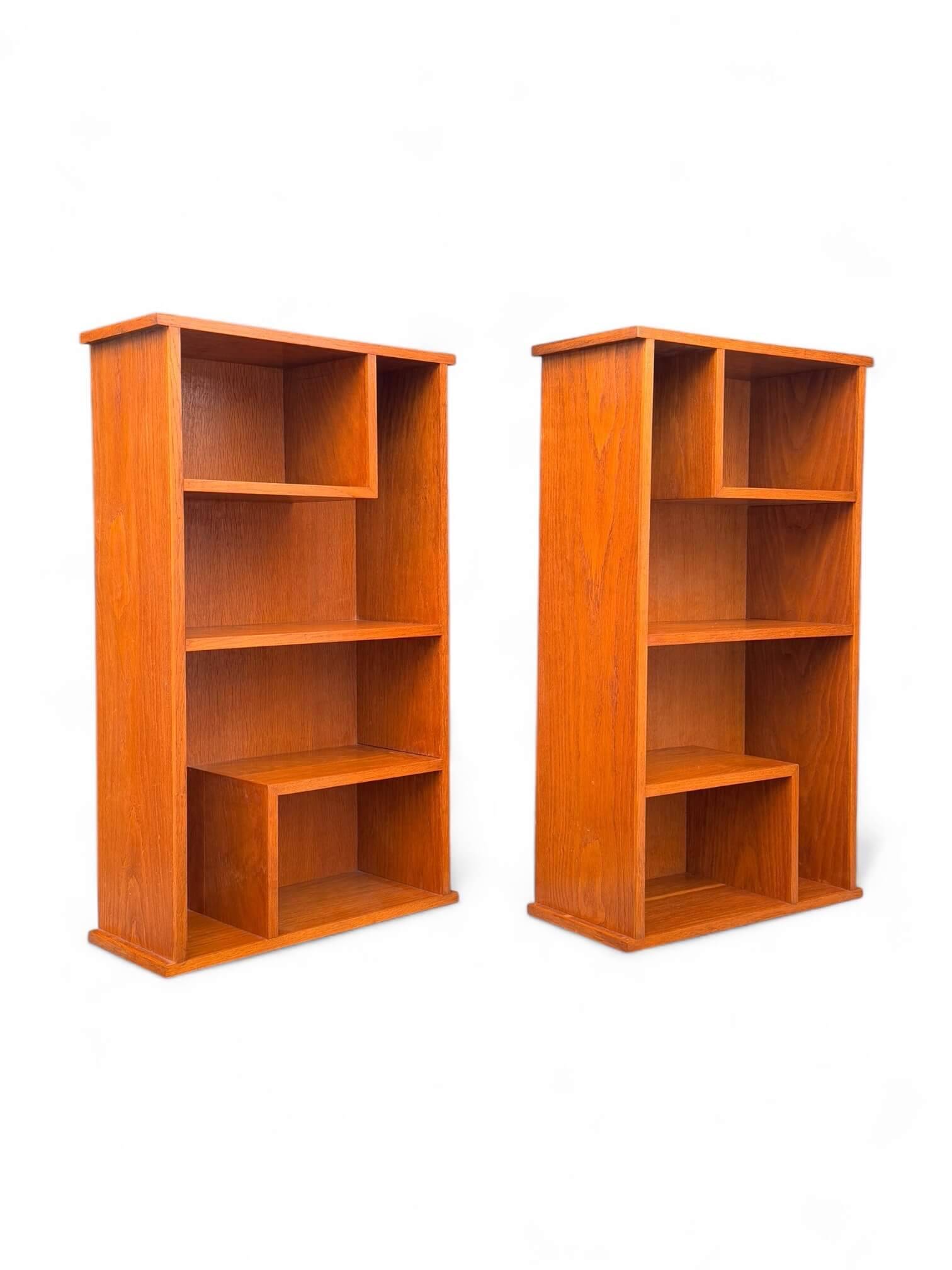 Two vintage asymmetrical storage units