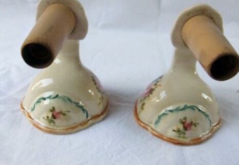 Pair wall lamp earthenware porcelain luminaire candle holder