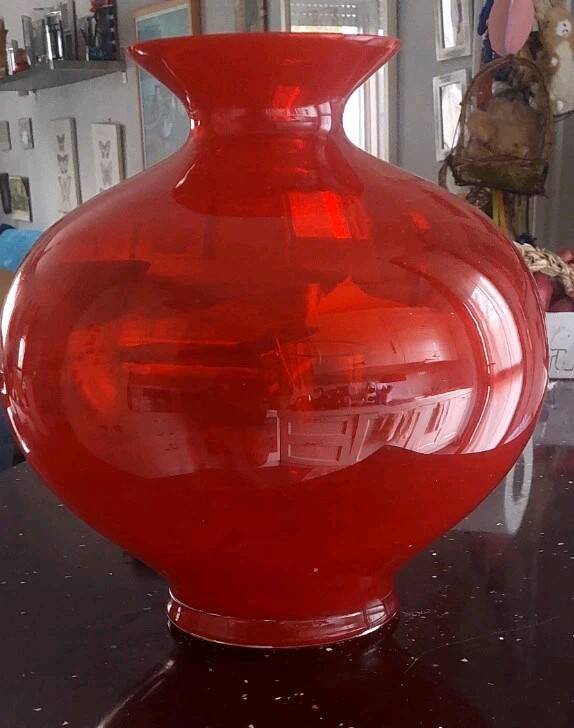 Large blown glass vase Onlylux 30 cm Italian design